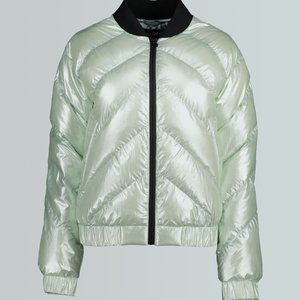NOIZE Amber Padded Bomber Jacket Mint Metallic